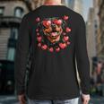 Rottweiler Heart Glasses Cute Rottie Dog Lover Mom Dad Kids Long Sleeve T-Shirt Back Print
