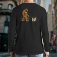 Shih Tzu Bigfoot Dog Walking Mom Dad Kids Long Sleeve T-Shirt Back Print Shih Tzu Bigfoot Dog Walking Mom Dad Kids Long Sleeve T-Shirt Back Print