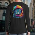 Space Cat Mom Cat Dad Men Women Kids Astronaut Space Long Sleeve T-Shirt Back Print
