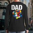 Speed Cubing Dad Puzzle Cuber Cube Kids Long Sleeve T-Shirt Back Print