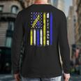 T21 Dad American Flag Down Syndrome Awareness Long Sleeve T-Shirt Back Print