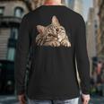 Tabby Cat Mom Dad Pet Shop Tabby Cats Kitten Tabby Cat Long Sleeve T-Shirt Back Print