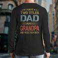 I Have Two Titles Dad And Grandpa Father's Day Grandpa Long Sleeve T-Shirt Back Print