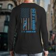 Type 1 Diabetes Awareness T1D Dad Of Warrior Type 1 Diabetic Long Sleeve T-Shirt Back Print