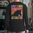 Unicorn Birthday Outfit Dad Unicorn Costume Bday Dad Unicorn Long Sleeve T-Shirt Back Print