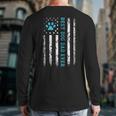 USA Flag Best Dog Dad Ever American Puppy Lover Paw Long Sleeve T-Shirt Back Print