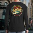 Vintage Awesome Single Dad Retro Fathers Day For Dad Grandpa Long Sleeve T-Shirt Back Print