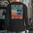 Vintage Best Cat Dad Ever Bump Fist Father's Day Cat Daddy Long Sleeve T-Shirt Back Print