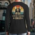 Vintage Boston Terrier Dad Dog Lovers Father's Day Tee Long Sleeve T-Shirt Back Print