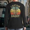 Vintage Captain Daddy Boat Pontoon Dad Fishing Sailor Anchor Long Sleeve T-Shirt Back Print