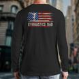 Vintage Gymnastics Dad American USA Flag Sports Long Sleeve T-Shirt Back Print