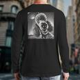 Vintage Poodle Selfie With UFO Alien Photobooth Dog Mom Dad Long Sleeve T-Shirt Back Print