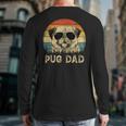 Vintage Pug Dad Dog Lovers Father's Day Tee Long Sleeve T-Shirt Back Print