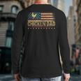 Vintage USA Flag Chicken Dad Stars Long Sleeve T-Shirt Back Print
