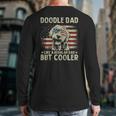 Vintage USA Flag Goldendoodle Doodle Dad Fathers Day Men Long Sleeve T-Shirt Back Print