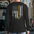 Vintage USA Flag Korea Taekwondo Training Dad Silhouette Long Sleeve T-Shirt Back Print