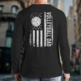 Vintage Volleyball Dad USA Flag Retro Fathers Day Daddy Papa Long Sleeve T-Shirt Back Print