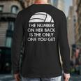 Volleyball Dad MoM Daughter Back Number Long Sleeve T-Shirt Back Print