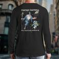 Wizard Dragon Fantasy Football Player Literal Dad Joke Long Sleeve T-Shirt Back Print