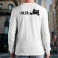 I Am 59 Plus 1 Middle Finger For A 60th Birthday Cat Mom Dad Long Sleeve T-Shirt Back Print