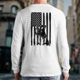 American Flag USA Patriot Boxer Dog Dad Long Sleeve T-Shirt Back Print