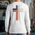 Blessed Dad Christian From Daughter Son Jesus Patriotic Long Sleeve T-Shirt Back Print