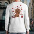 Cute Dachshund Valentine's Day Heart Love Dog Mom Dog Dad Long Sleeve T-Shirt Back Print
