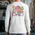 Dad Pink Farm Animal Birthday Kids Matching Family Long Sleeve T-Shirt Back Print