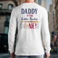 Daddy Dad First Birthday Little Rookie Baseball The Big One Long Sleeve T-Shirt Back Print