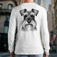 Dog Fingerprint Miniature Schnauzer Dad Mom Long Sleeve T-Shirt Back Print