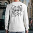 Line Art Dad Mom Dog Teecup Yorkie Long Sleeve T-Shirt Back Print Line Art Dad Mom Dog Teecup Yorkie Long Sleeve T-Shirt Back Print