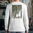 US Flag Deer Elk Buck Camoflage Hunting Hunter Dad Grandpa Long Sleeve T-Shirt Back Print