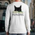 Women's Meowjong Cat Mahjong Chinese Game Cat Mom Dad Long Sleeve T-Shirt Back Print