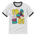 1981 Retro Raised In The 80s Old School Nostalgia Vibes Unisex Cotton Ringer T-Shirt 1981 Retro Raised In The 80s Old School Nostalgia Vibes Unisex Cotton Ringer T-Shirt