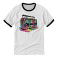 80s 90s Hip Hop Nostalgia Retro Boombox Music Lovers Unisex Cotton Ringer T-Shirt