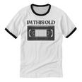 80s VHS Video Cassette Nostalgia Unisex Cotton Ringer T-Shirt