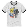 90s Retro Cassette And Walkman Nostalgia Graphic Tee Unisex Cotton Ringer T-Shirt