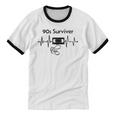 90s Survivor Retro Nostalgia Vintage Throwback Unisex Cotton Ringer T-Shirt