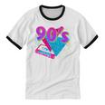 90's Vibe Retro Style Cassette Tape Nostalgia 1990s Party Unisex Cotton Ringer T-Shirt
