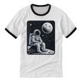 Aesthetic Spaceman Astronaut On The Moon Space Introvert Unisex Cotton Ringer T-Shirt Aesthetic Spaceman Astronaut On The Moon Space Introvert Unisex Cotton Ringer T-Shirt