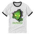 Alien Face Ew People UFO Introvert Meme Men Women Kids Unisex Cotton Ringer T-Shirt