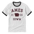 Ames Iowa Est 1864 Nostalgia Unisex Cotton Ringer T-Shirt
