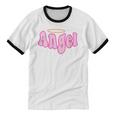 Angel Y2k Aesthetic 2000s Millennial Nostalgia Retro Pink Unisex Cotton Ringer T-Shirt Angel Y2k Aesthetic 2000s Millennial Nostalgia Retro Pink Unisex Cotton Ringer T-Shirt