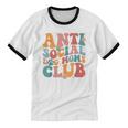 Anti Social Dog Moms Club Introvert Dog Mom Retro Men Women Unisex Cotton Ringer T-Shirt