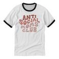 Anti Social Moms Club On Back Retro Introvert Unsociable Unisex Cotton Ringer T-Shirt Anti Social Moms Club On Back Retro Introvert Unsociable Unisex Cotton Ringer T-Shirt