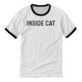 Antisocial Introvert Women Men Kids Inside Cat Unisex Cotton Ringer T-Shirt