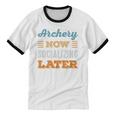 Archery Now Minimal Socializing Introvert Vintage Unisex Cotton Ringer T-Shirt