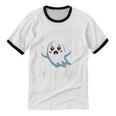 Avoid Humans Cute Kawaii Pastel Ghost Introvert Saying Unisex Cotton Ringer T-Shirt