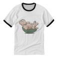 Awkward Turtle Upside Down Witty Comical Introvert Unisex Cotton Ringer T-Shirt