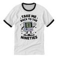 Take Me Back To The Nineties 90's Retro Gamer Nostalgia Unisex Cotton Ringer T-Shirt